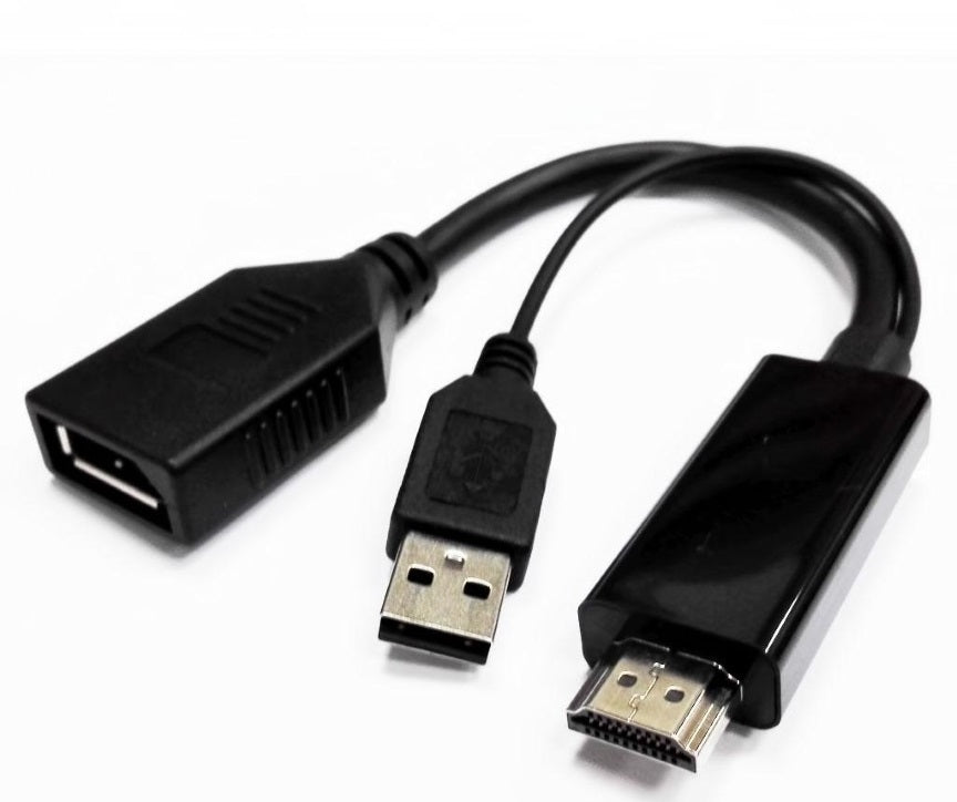 8Ware 4K HDMI to DP DisplayPort Male to Female Active Adapter Converter Cable USB powered - Image 1