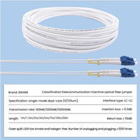 8ware 2m LC-LC OS2 Single Mode Dual-Core Fibre / Fiber Optic Cable UPC Duplex Armoured Low Smoke Zero Halogen (LSZH) Jacket White - Image 2