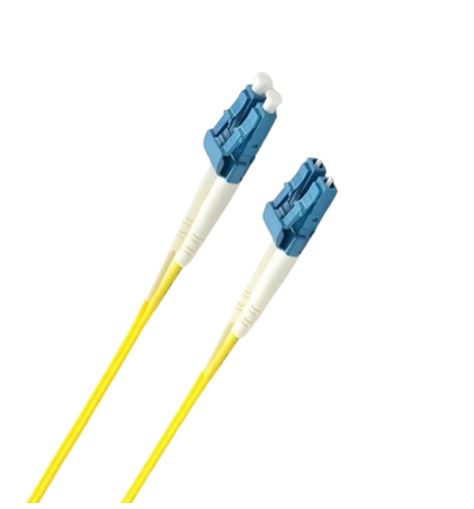 8ware 1.5m LC-LC OS2 Single Mode Dual-Core Fibre / Fiber Optic Cable UPC Duplex Armoured Low Smoke Zero Halogen (LSZH) Jacket Yellow - Image 1