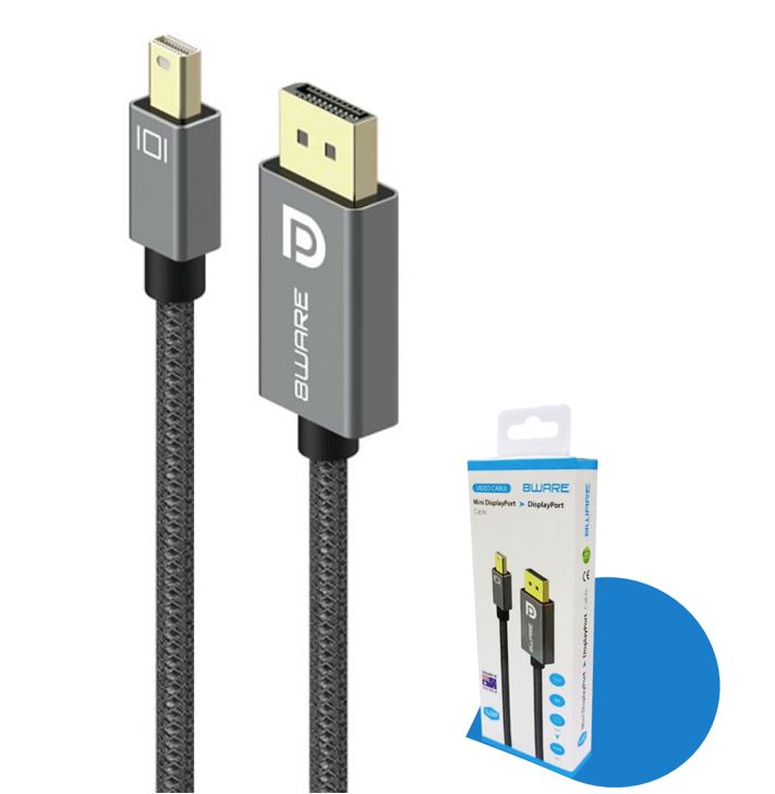 8ware Pro Series 4K 1M 60Hz Mini DisplayPort Male to DisplayPort Male cable high quality Premium connectors support MST monitor (Retail package) - Image 3