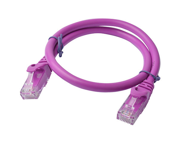 8Ware CAT6A Cable 0.5m (50cm) - Purple Color RJ45 Ethernet Network LAN UTP Patch Cord Snagless - Image 1