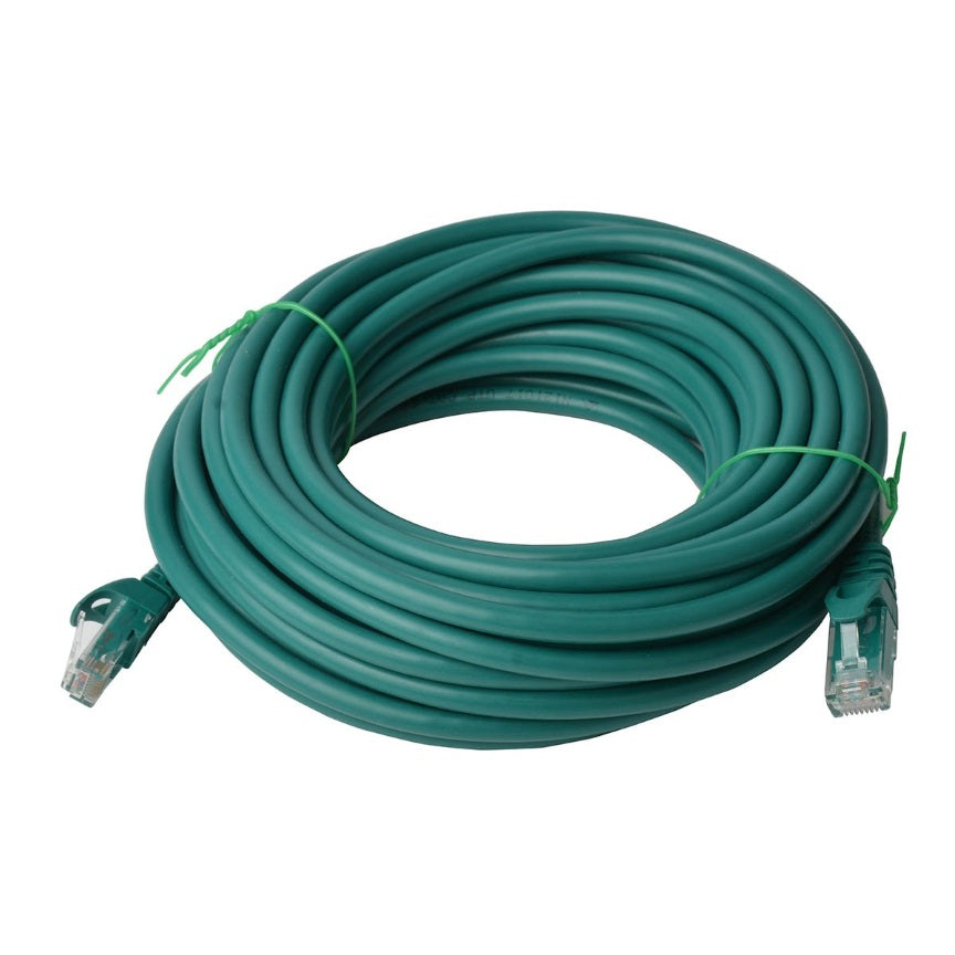 8Ware CAT6A Cable 20m - Green Color RJ45 Ethernet Network LAN UTP Patch Cord Snagless - Image 1