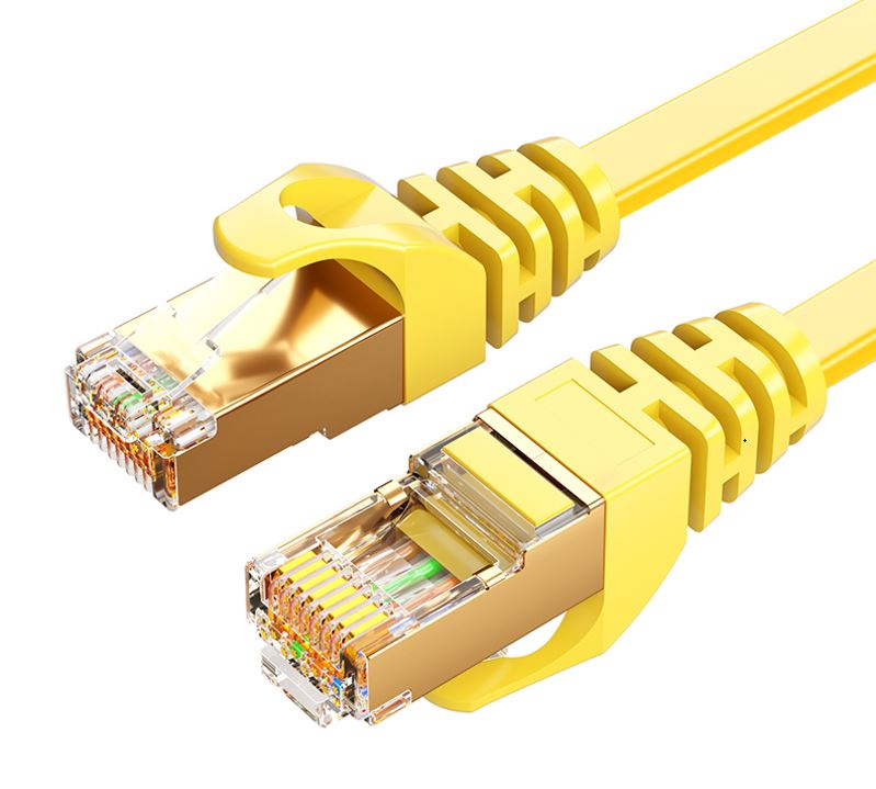 8Ware CAT7 Cable 10m - Yellow Color RJ45 Ethernet Network LAN UTP Patch Cord Snagless Flat cable - Image 1