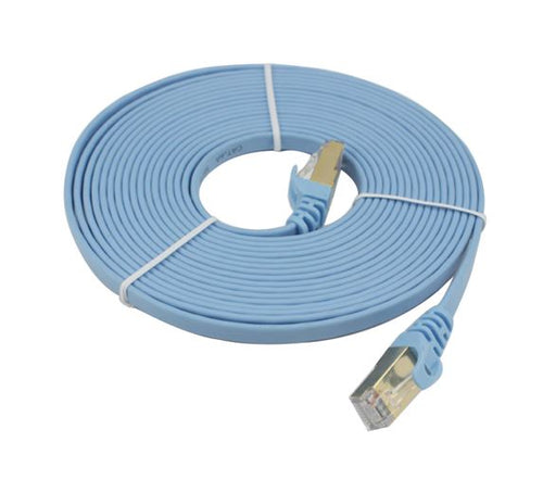 8Ware CAT7 Cable 3m - Blue Color RJ45 Ethernet Network LAN UTP Patch Cord Snagless Flat cable - Image 2