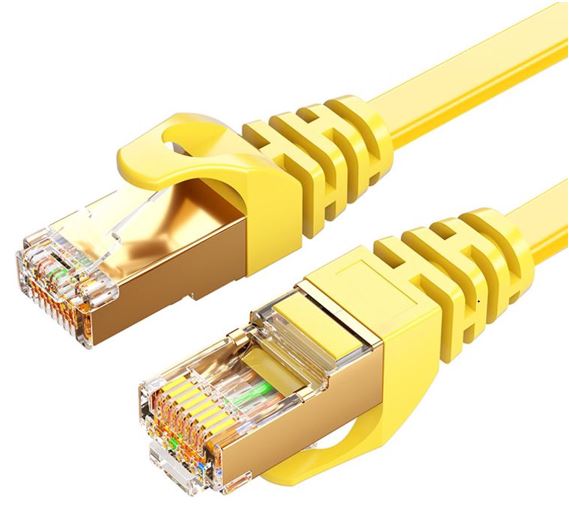 8Ware CAT7 Cable 5m - Yellow Color RJ45 Ethernet Network LAN UTP Patch Cord Snagless Flat cable - Image 1