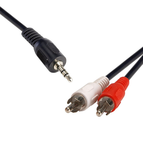 8Ware 3.5 Streo Plug to 2 x RCA Plug Male to Male Vadio Cable for Multi Device 1.5m Cable - Image 1
