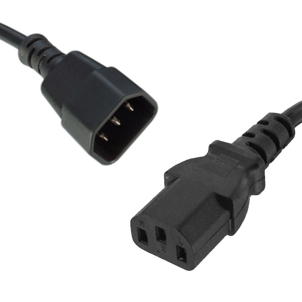 8Ware Power Cable Extension Cord 1m IEC C14 to C13 Male to Female for Monitor to PC or PC/UPS to Device - Image 1