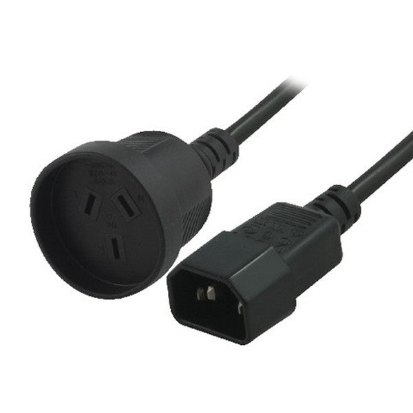 8Ware Power Extension Cable 15cm 3-Pin AU to IEC C14 Female to Male for UPS ~CBC-RC-3083 H40UPSIEC150MM - Image 1