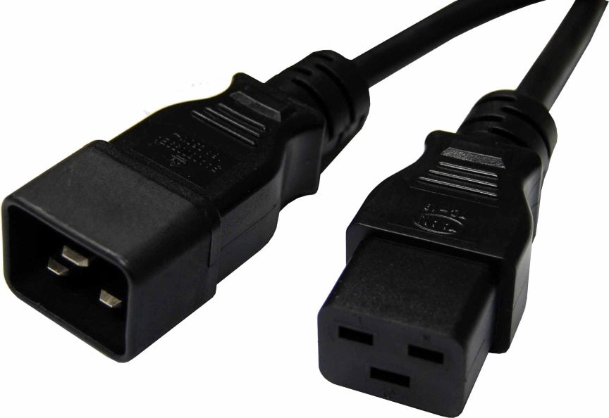 8Ware 1m Power Extension Cable Lead 15A IEC C19 to IEC C20 Male to Female for UPS PDU PC Servers Rack-mount Power Distribution Units - Image 1