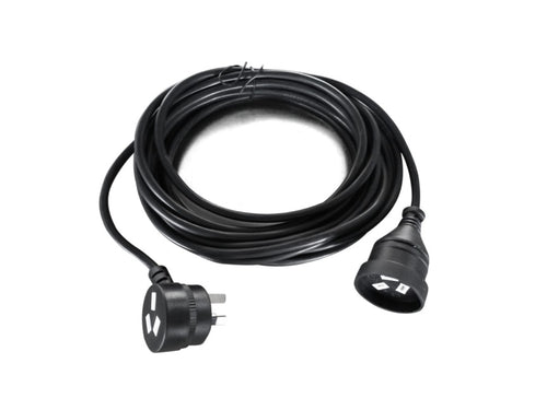 8Ware AU Power Cable Extension  3-Pin Male to Female 2m 3-Pin AU Piggy Back Black - Image 1