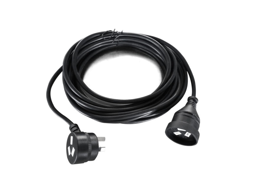 8Ware AU Power Cable Extension  3-Pin Male to Female 2m 3-Pin AU Piggy Back Black - Image 1