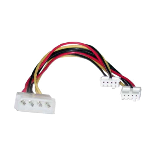 8Ware Molex Power Splitter Cable 20cm 2x3.5' to 1x5.25' Female to Male - Image 1