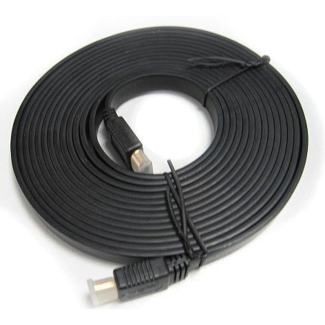 8Ware Flat HDMI Cable 2m - V1.4 19pin M-M Male to Male Gold Plated 3D 1080p Full HD High Speed with Ethernet - Image 1