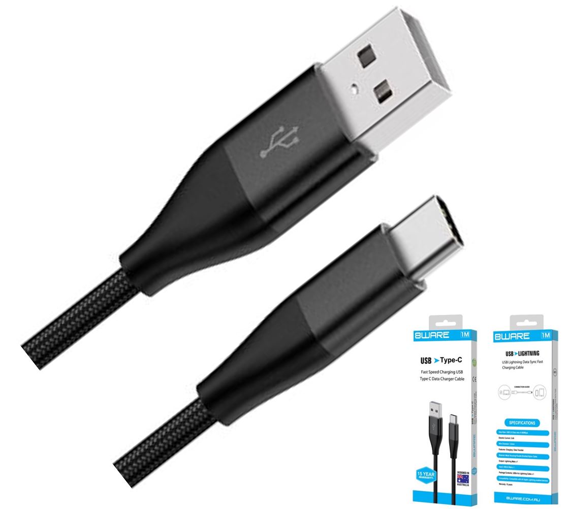 8Ware Premium 2m Samsung Certified Fast Speed Charging USB-C to USB-A Data Charger Cable For Samsung Huawei Google LG Retail Pack - Image 4