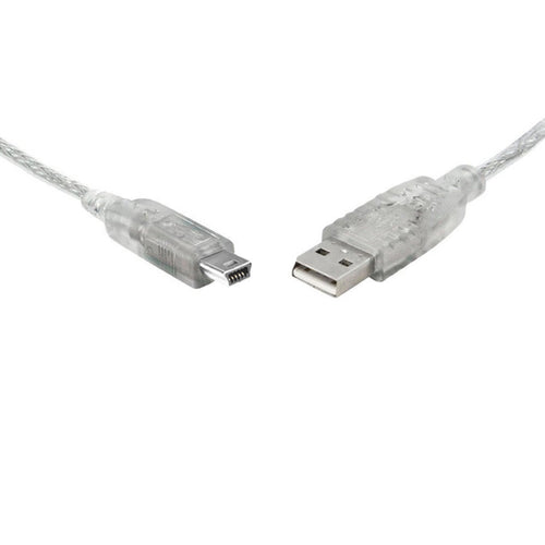 8Ware USB 2.0 Cable 1m A to Mini-USB B Male to Male Transparent - Image 2