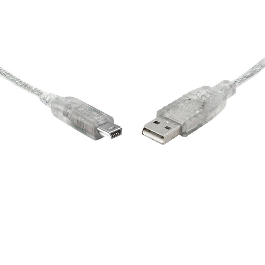 8Ware USB 2.0 Cable 1m A to Mini-USB B Male to Male Transparent - Image 1