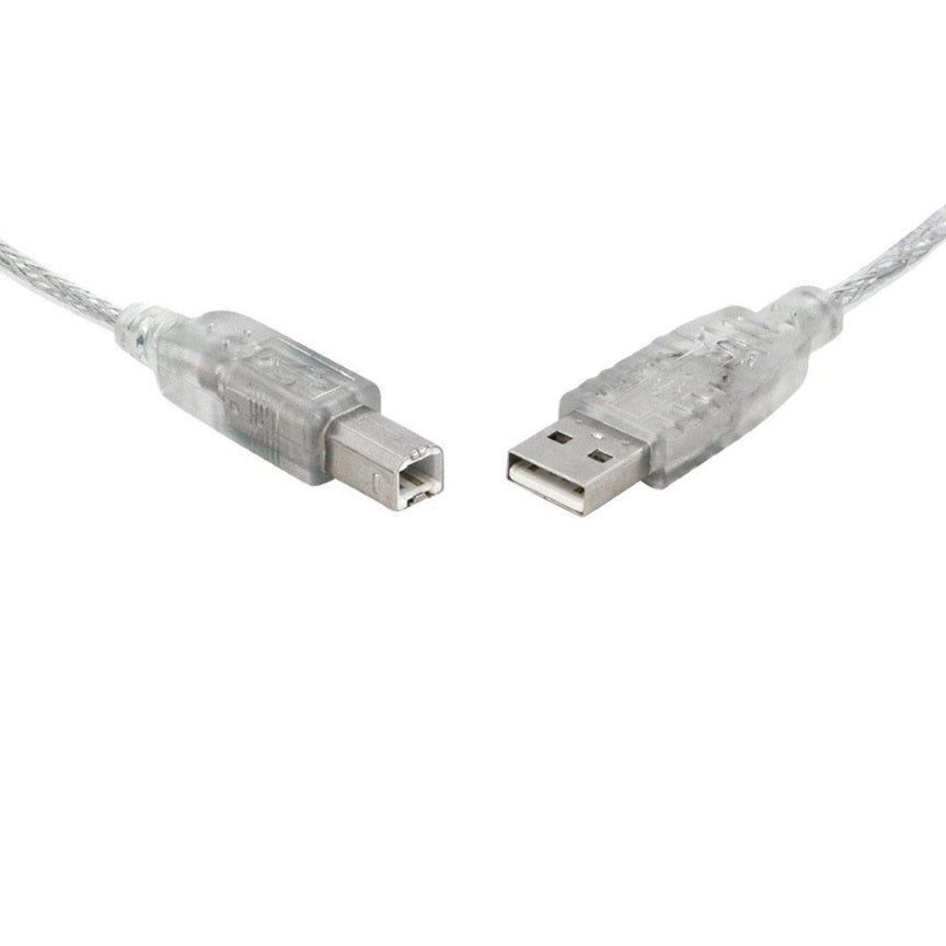 8Ware USB 2.0 Cable 1m Type A to B Male to Male Printer Cable for HP Canon Dell Brother Epson Xerox Transparent Metal Sheath UL Approved - Image 2