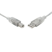 8Ware USB 2.0 Cable 5m Type A to B Male to Male Printer Cable for HP Canon Dell Brother Epson Xerox Transparent Metal Sheath UL Approved - Image 1