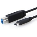 8Ware USB-C to USB-B Cable 1m Type-C to B Male to Male Black 10Gbps - Image 1