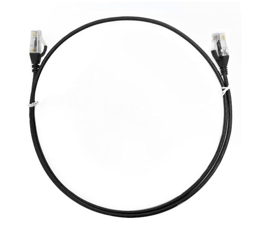 8ware CAT6 Ultra Thin Slim Cable 3m / 300cm - Black Color Premium RJ45 Ethernet Network LAN UTP Patch Cord 26AWG for Data - Image 2