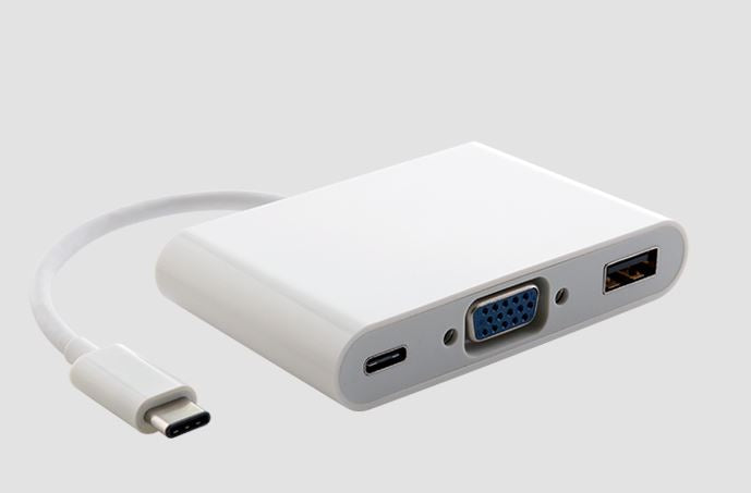 Astrotek Thunderbolt USB 3.1 Type C (USB-C) to VGA + USB + Card Reader Video Adapter Converter Male to Female for Apple Macbook Chromebook Pixel White - Image 1