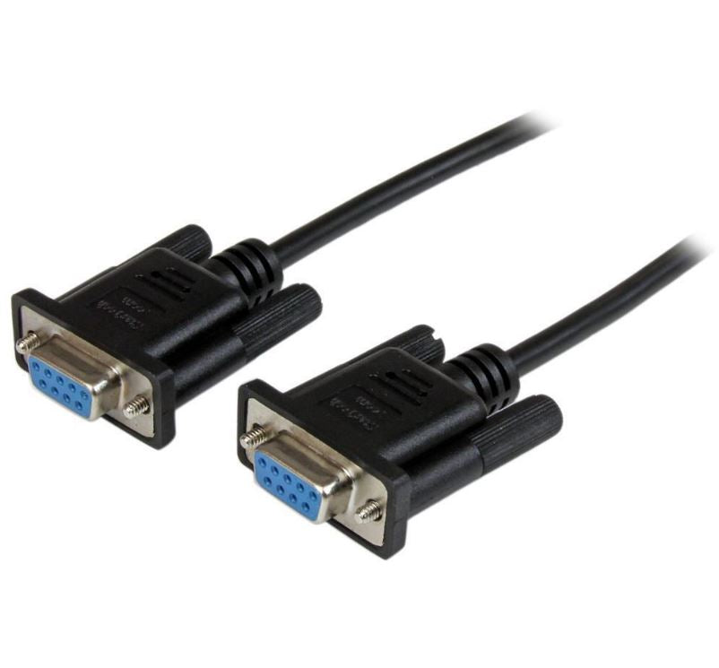 Astrotek 3m Serial RS232 Null Modem Cable - DB9 Female to Female 9 pin Wired Crossover for Data Transfer btw 2 DTE devices Computer Terminal Printer - Image 1