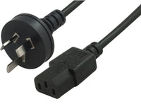 Astrotek AU Power Cable 2m - Male Wall 240v PC to Power Socket 3pin to IEC 320-C13 for Notebook/AC Adapter Black AU Certified - Image 1