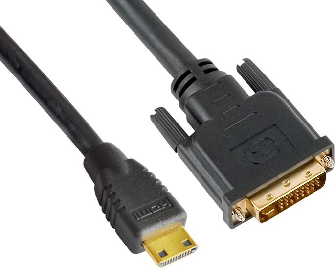 Astrotek Mini HDMI to DVI Cable 60cm - 19 pins Male to 24+1 pins Male 30AWG OD6.0mm Gold Plated Black PVC Jacket RoHS LS ~CBAT-MINIHDMIDVI-1.4 - Image 2