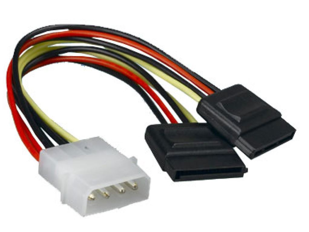 Astrotek Internal Power to SATA Molex Cable - 4 pins to 2x 15 pins 18AWG RoHS - Image 2