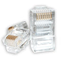 Astrotek RJ45 Jack Connector Modular Plug Crimp 8P8C CAT5e LAN Network Ethernet Head 2 Prong Blade 3u" Transparent (20 units /pack) - Image 1