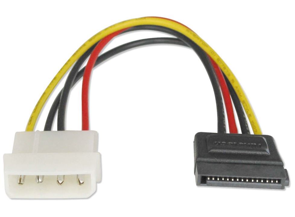 Astrotek SATA Power Cable 15cm 4 pins Male to 15 pins Female 18AWG RoHS LS - Image 2