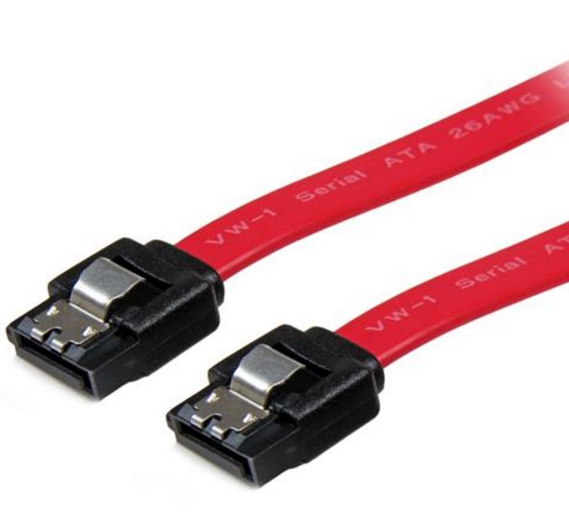 Astrotek SATA 3.0 Data Cable 30cm 7 pins Straight to 7 pins Straight with Latch Red Nylon Jacket 26AWG - Image 1