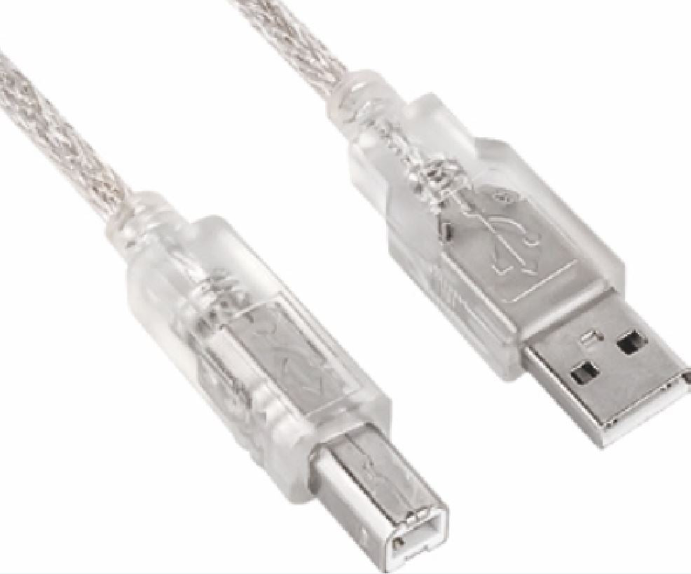 Astrotek USB 2.0 Printer Cable 5m - Type A Male to Type B Male Transparent Colour ~CBUSBAB5M - Image 2