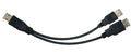 Astrotek USB 2.0 Y Splitter Cable 30cm - Type A Male to Type A Male + Type A Female Black Colour Power Adapter Hub Charging - Image 1