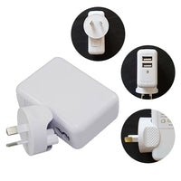 Astrotek USB Travel Wall Charger AU Power Adapter Plug 5V 2.1A 100V-240V 2 Ports White Colour for iPhone Samsung Smartphones & USB Devices ~CBAT-USB-P - Image 1