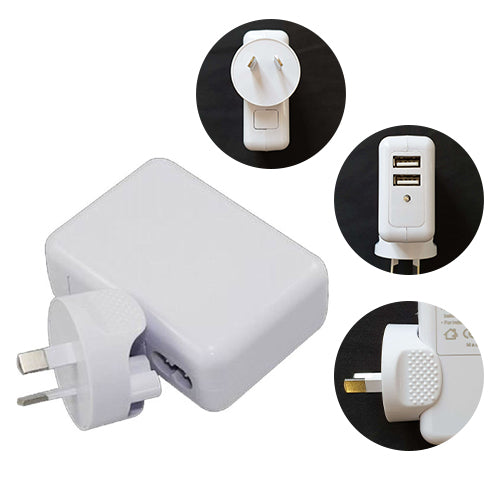 Astrotek USB Travel Wall Charger AU Power Adapter Plug 12W 5V 2.1A 100V-240V 2 Ports White for iPhone Samsung Smartphones & USB Devices - Image 2