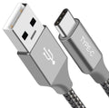 Astrotek 1m USB-A  to Type-C Data Sync Charger Cable Silver Strong Braided Heavy Duty Fast Charging for Samsung Galaxy Note S8 Plus LG Google Macbook - Image 1