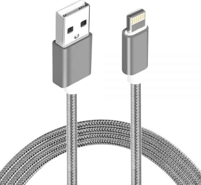 Astrotek 1m USB Lightning Data Sync Charger Grey White Color Cable for iPhone X 9 8 7S 7 Plus 6S 6 Plus 5 5S iPad Air Mini iPod - Image 1
