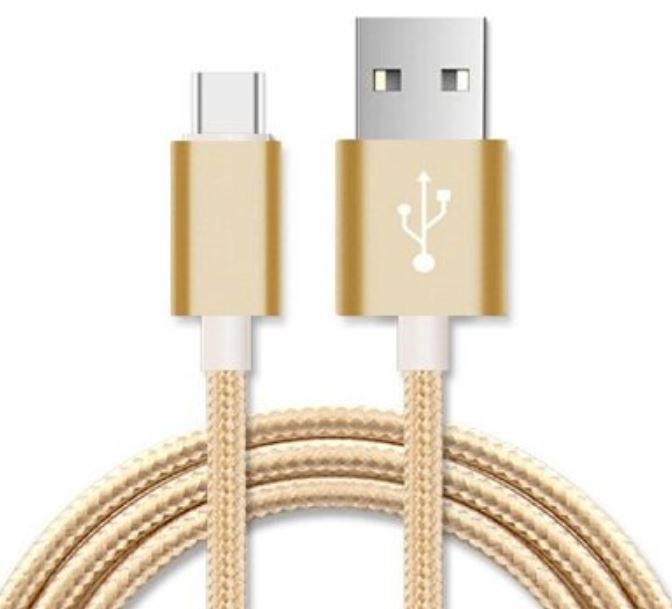 Astrotek 1m Micro USB Data Sync Charger Cable Cord Gold Color for Samsung HTC Motorola Nokia Kndle Android Phone Tablet & Devices - Image 1