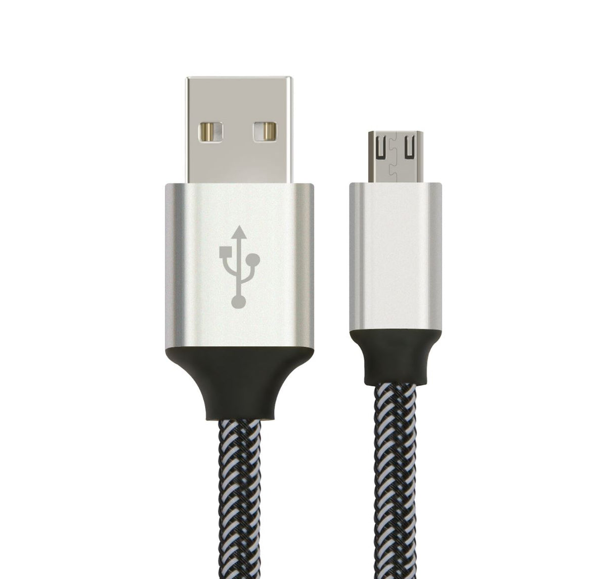 Astrotek 1m Micro USB Data Sync Charger Cable Cord Silver White Color for Samsung HTC Motorola Nokia Kndle Android Phone Tablet & Devices - Image 1