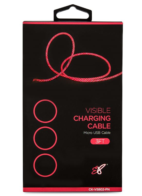 Astrotek 1m LED Light Up Visible Flowing Micro USB Charger Data Cable Pink Charging Cord for Samsung LG Android Mobile Phone - Image 2