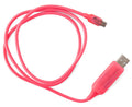 Astrotek 1m LED Light Up Visible Flowing Micro USB Charger Data Cable Pink Charging Cord for Samsung LG Android Mobile Phone - Image 1