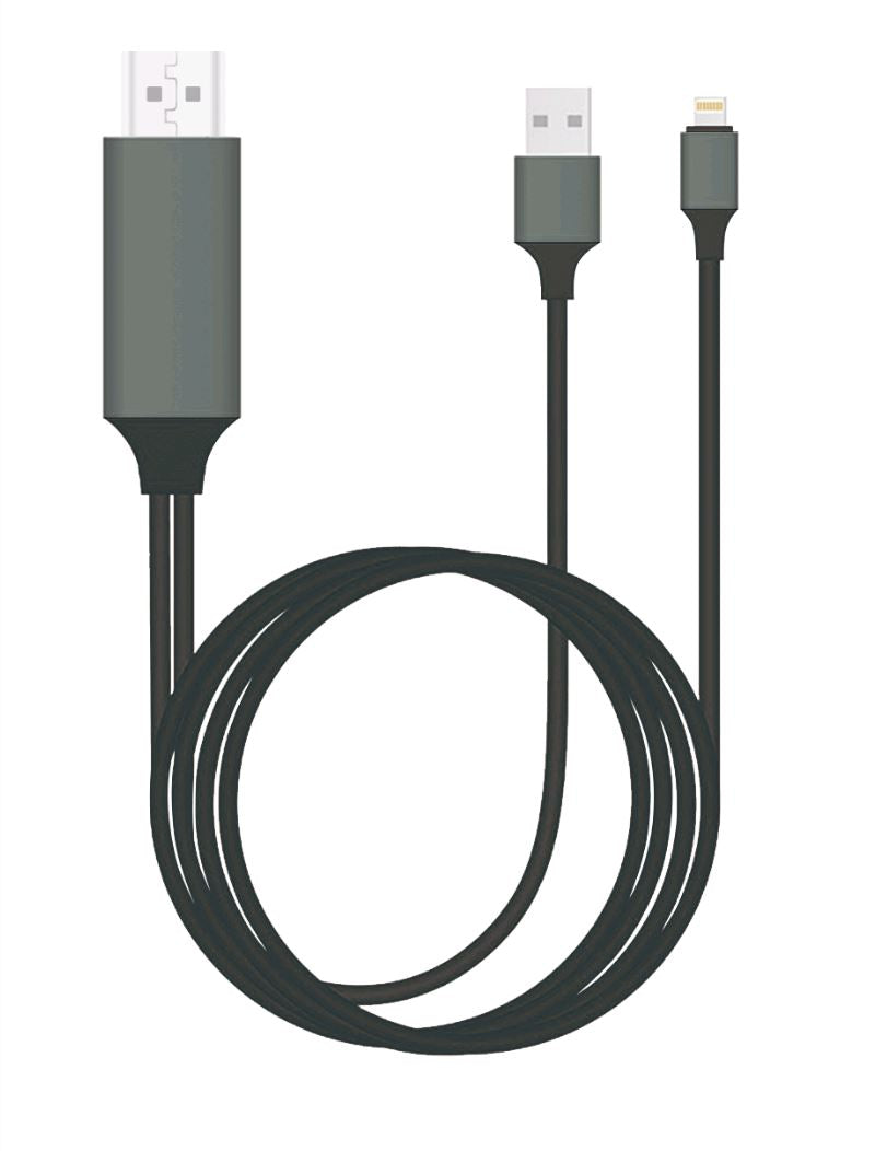 8Ware HDMI to Lightning 2m Cable for iPhone & iPad Plug & Play lightning device to HD TV or Monitor Retail Packaging - Image 1