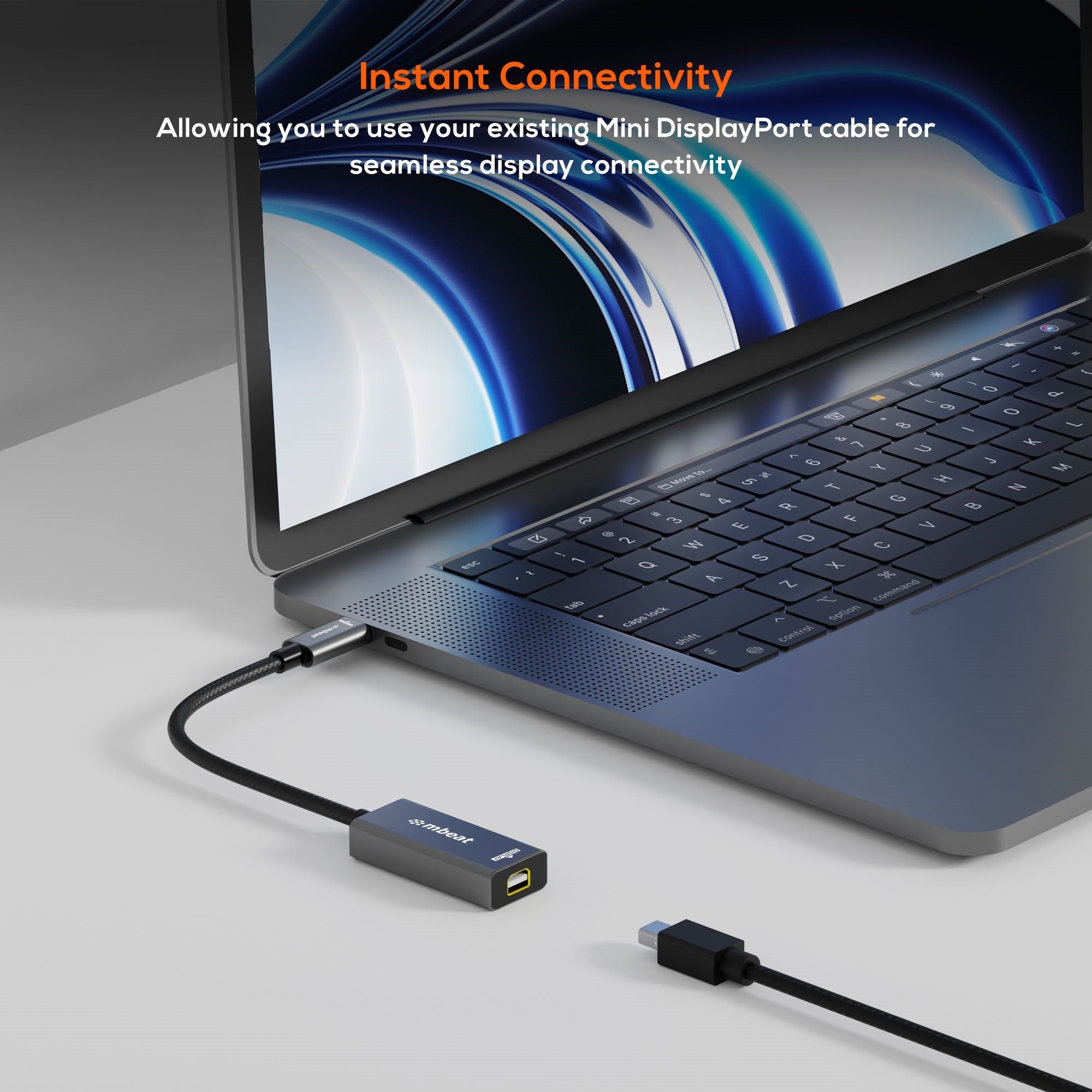 mbeat® Tough Link USB-C to Mini DisplayPort Adapter  Host Interface: USB-C 3.2 Gen 2 Up to 4K@60Hz (3840×2160) Product Weight: 19.2g - Image 2