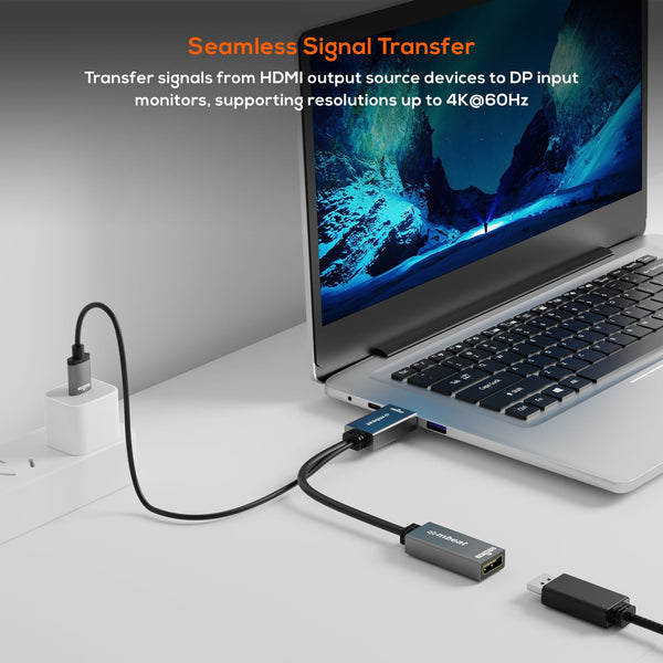 mbeat® Tough Link HDMI to DisplayPort Adapter with USB Power  Seamless Signal Transfer  Plug-and-Play Convenience Cable Length: 15cm Package