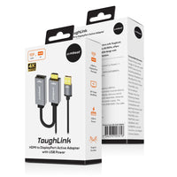 mbeat® Tough Link HDMI to DisplayPort Adapter with USB Power  Seamless Signal Transfer  Plug-and-Play Convenience Cable Length: 15cm Package - Image 4