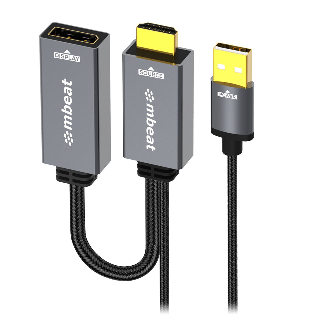 mbeat® Tough Link HDMI to DisplayPort Adapter with USB Power  Seamless Signal Transfer  Plug-and-Play Convenience Cable Length: 15cm Package - Image 5