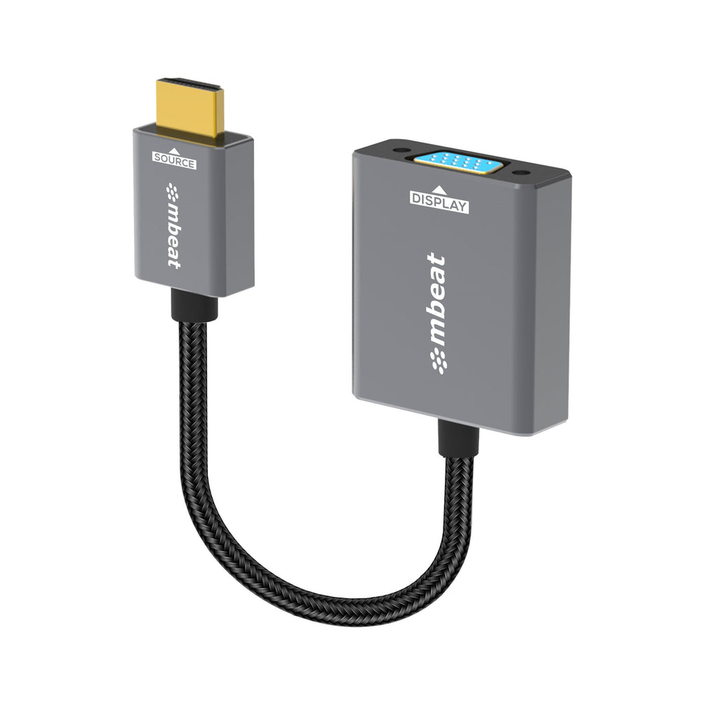 mbeat® Tough Link HDMI to VGA Adapter  HDMI Support Version: 2.1  Cable Length: 15cm  Up to 1080p@60Hz (1920×1080).Package Weight: 61.7g - Image 5