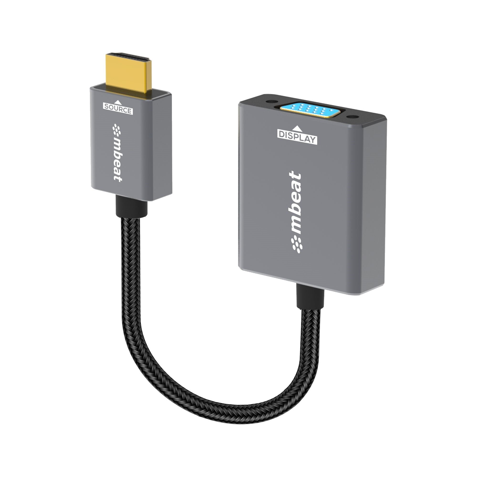 mbeat® Tough Link HDMI to VGA Adapter  HDMI Support Version: 2.1  Cable Length: 15cm  Up to 1080p@60Hz (1920×1080).Package Weight: 61.7g - Image 5