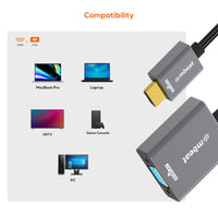 mbeat® Tough Link HDMI to VGA Adapter  HDMI Support Version: 2.1  Cable Length: 15cm  Up to 1080p@60Hz (1920×1080).Package Weight: 61.7g - Image 3